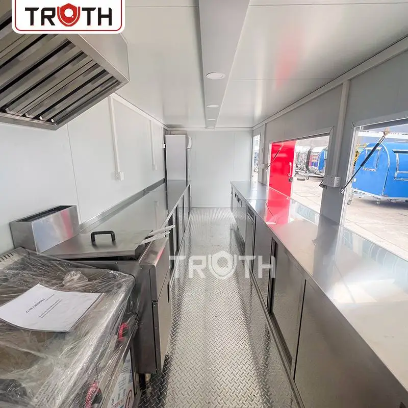 Commercial Mobile Food Trailer With Bathroom